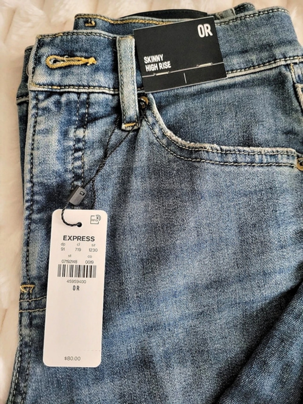 Express Skinny High Rise High Rise Jeans Blue NWT - Picture 2 of 3